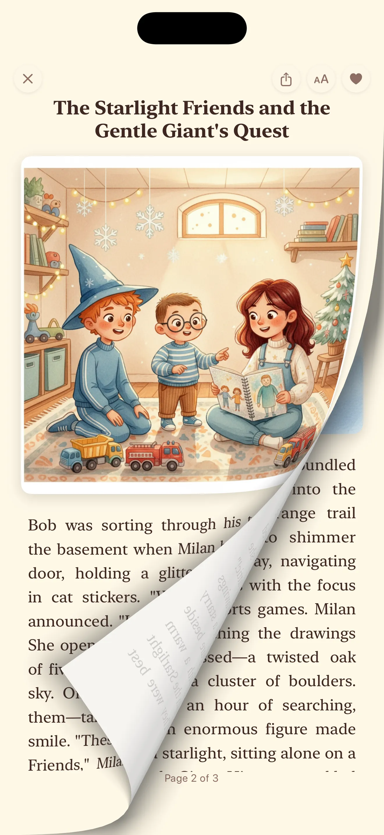 AI generates a personalized illustrated story